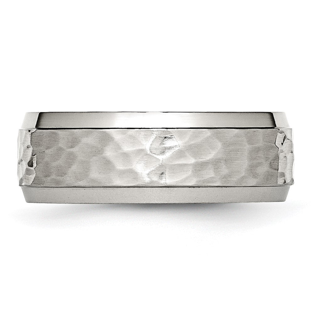 Sterling Silver Stackable Expressions Black Plated Hammered Ring