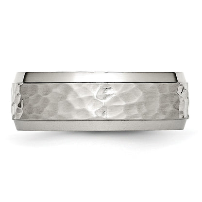 Sterling Silver Stackable Expressions Black Plated Hammered Ring