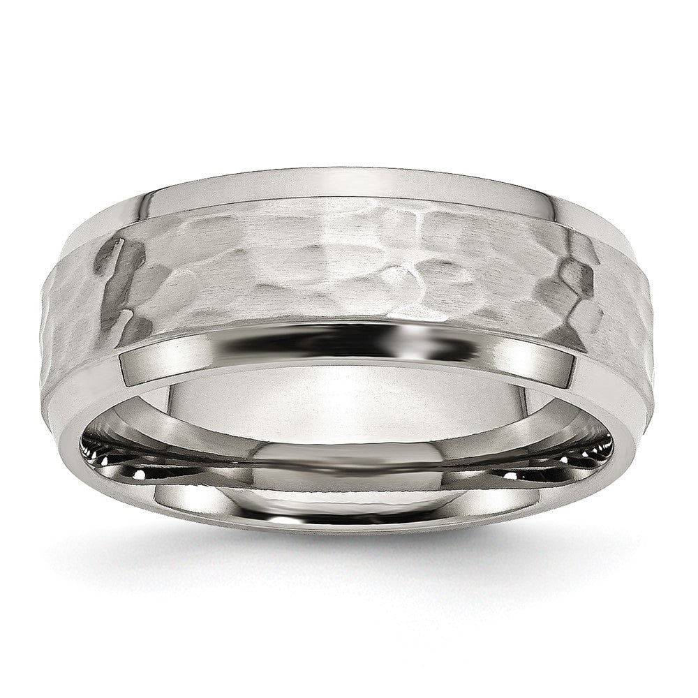 Sterling Silver Stackable Expressions Black Plated Hammered Ring