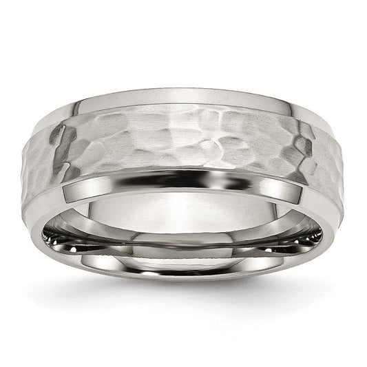 Sterling Silver Stackable Expressions Black Plated Hammered Ring