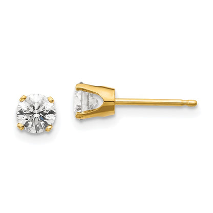 14k Gold Natural Diamond Stud Earrings Clarity-I2, Color-K-L