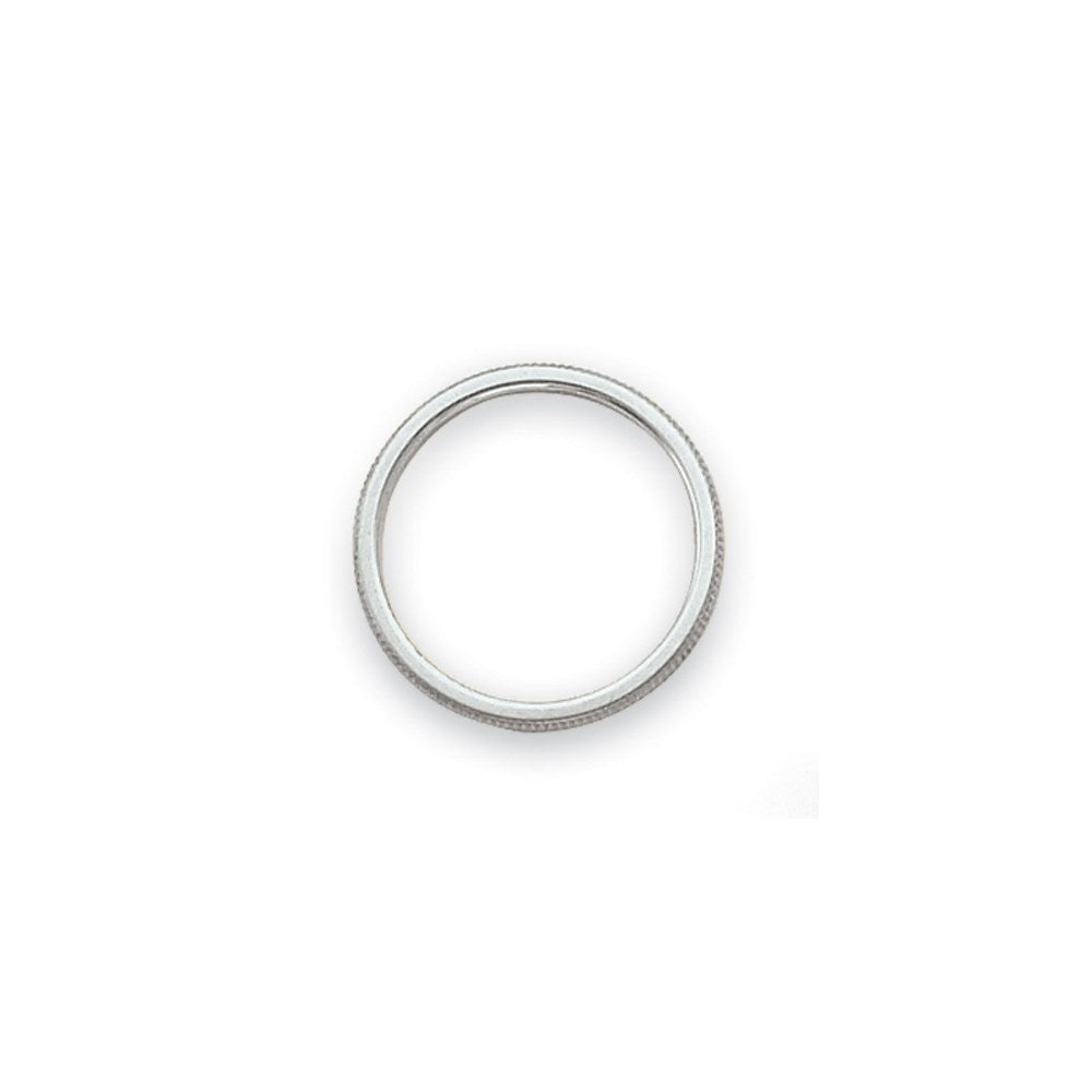 14k White Gold 1.5mm Milgrain Stackable Band Ring