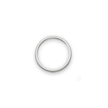 14k White Gold 1.5mm Milgrain Stackable Band Ring
