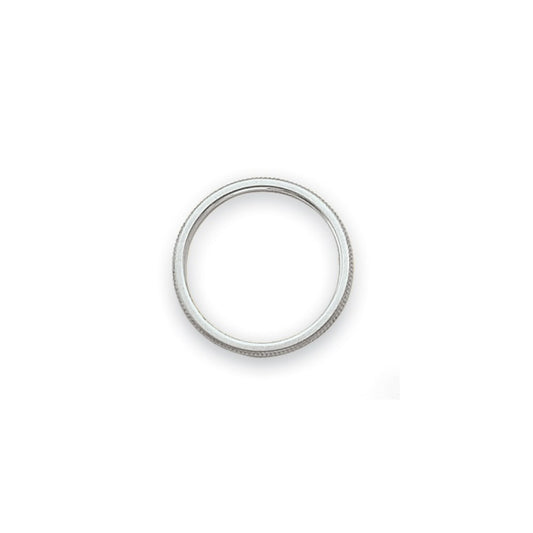 14k White Gold 1.5mm Milgrain Stackable Band Ring