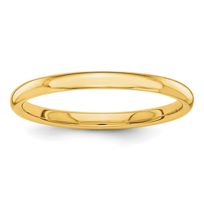 14k Polished 2mm Stackable Band Ring