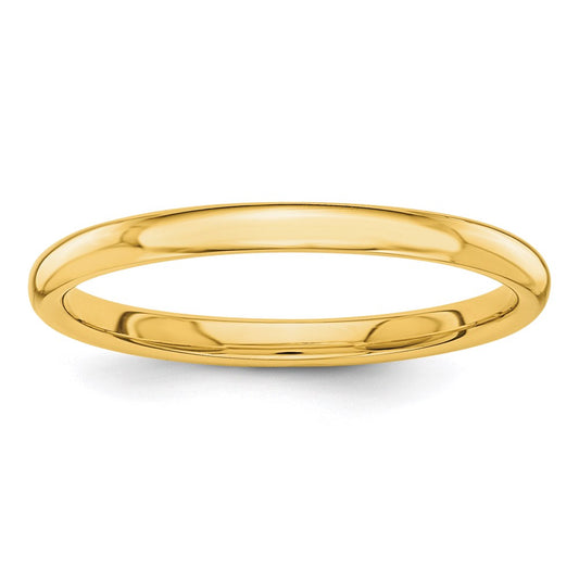 14k Polished 2mm Stackable Band Ring