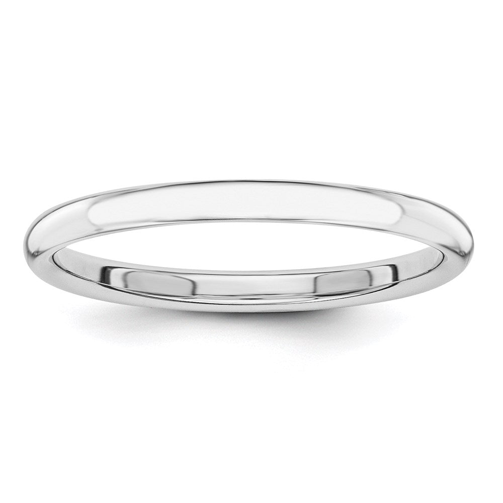14k White Gold Polished 2mm Stackable Band Ring
