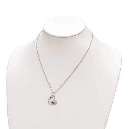 Sterling Silver Topaz Heart of Strength Necklace 18"