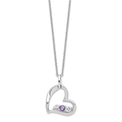 Sterling Silver Topaz Heart of Strength Necklace 18"