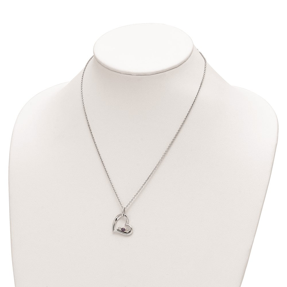 Sterling Silver Topaz Heart of Strength Necklace 18"