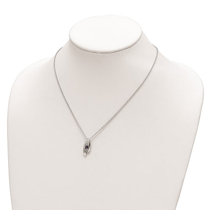 Sterling Silver White and Purple Topaz Pillar of Strength Necklace 16"