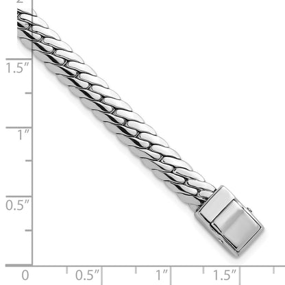 925 Sterling Silver 5.85mm Rhodium-plated Polished Link Bracelet 8 inch
