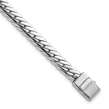 925 Sterling Silver 5.85mm Rhodium-plated Polished Link Bracelet 8 inch
