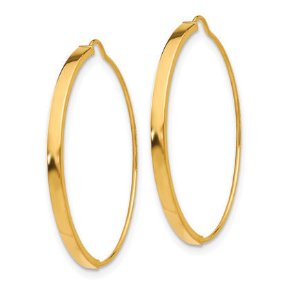 14k Yellow Gold Wire Hoop Earrings