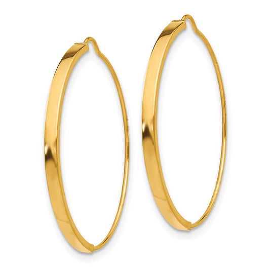 14k Yellow Gold Wire Hoop Earrings