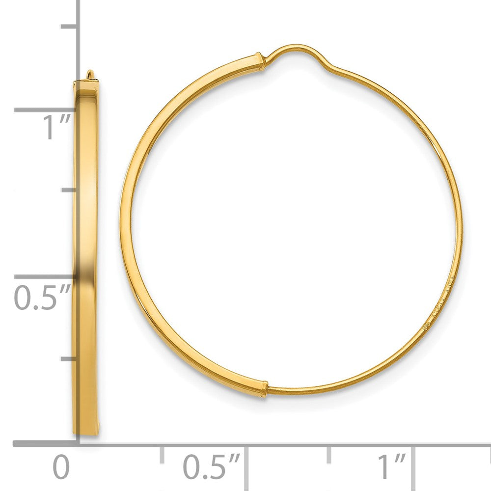 14k Yellow Gold Wire Hoop Earrings