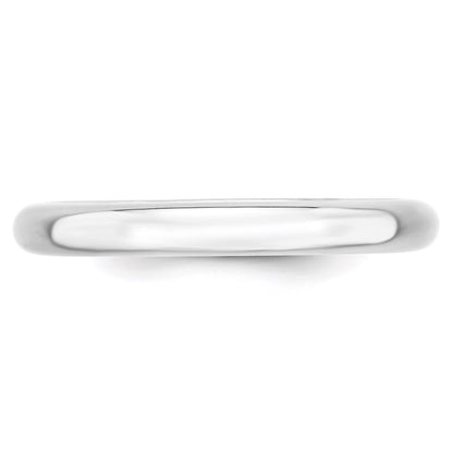 14k White Gold 3mm Standard Weight Comfort Fit Wedding Band Ring