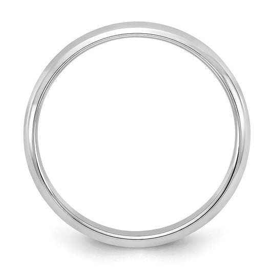 14k White Gold 3mm Half-Round Wedding Band Ring