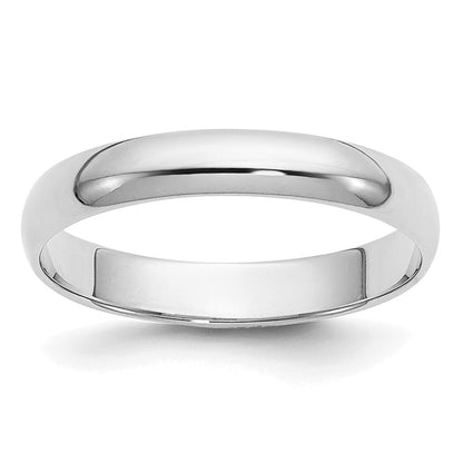 14k White Gold 2mm Half-Round Wedding Band Ring