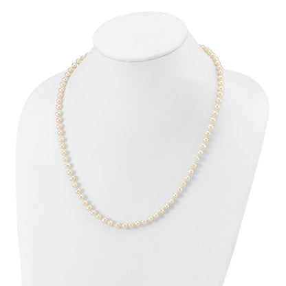 10k Yellow Gold 7-8mm White Near-Round Freshwater Cultured Pearl Necklace