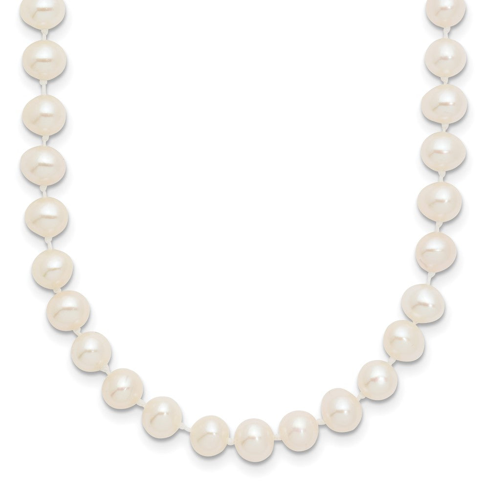 10k Yellow Gold 5-6mm White Near-Round Freshwater Cultured Pearl Necklace