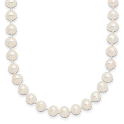 10k Yellow Gold 5-6mm White Near-Round Freshwater Cultured Pearl Necklace