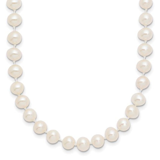 10k Yellow Gold 5-6mm White Near-Round Freshwater Cultured Pearl Necklace