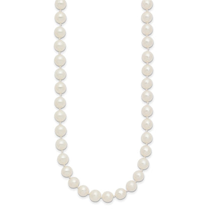 10k Yellow Gold 6-7mm White Near-Round Freshwater Cultured Pearl Necklace