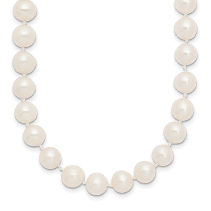 10k Yellow Gold 7-8mm White Near-Round Freshwater Cultured Pearl Necklace