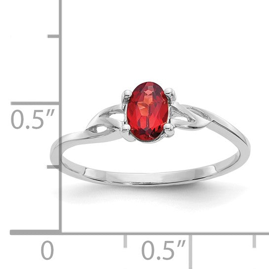 14k Yellow Gold Garnet Birthstone Solitaire Ring