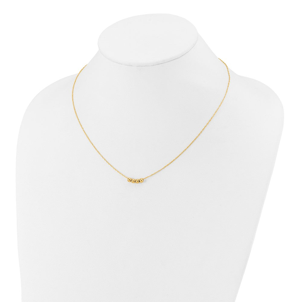 14k Yellow Gold Beaded Necklace 18"