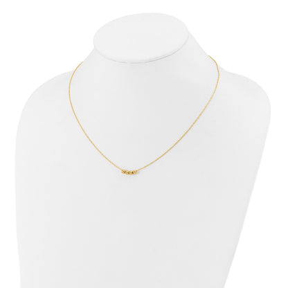 14k Yellow Gold Beaded Necklace 18"