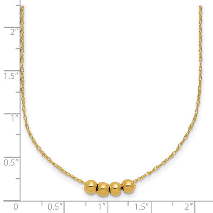 14k Yellow Gold Beaded Necklace 18"