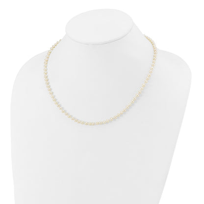 14k Yellow Gold 3-4mm White Semi-Round Freshwater Cultured Pearl Necklace 16 In