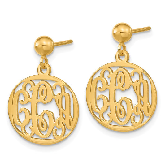 Brass Gold-platedMonogram Earrings