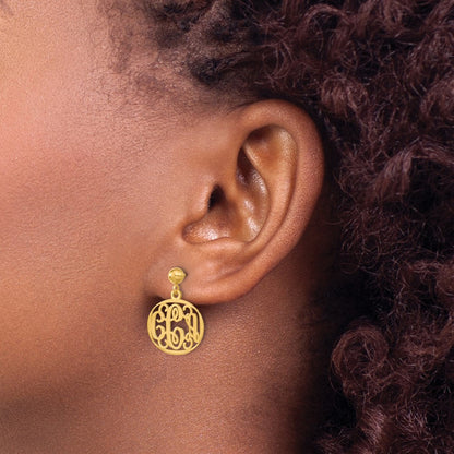 Brass Gold-platedMonogram Earrings