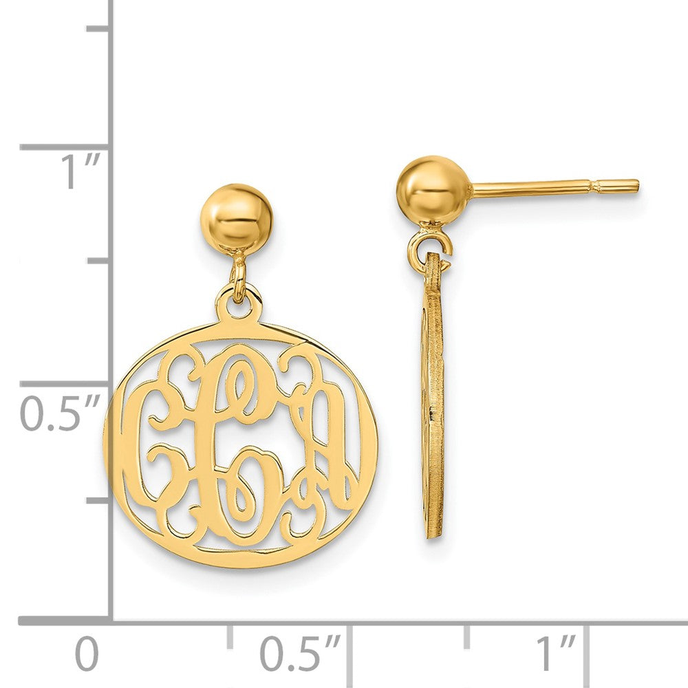 Brass Gold-platedMonogram Earrings