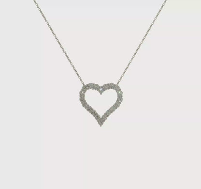 Lab Grown Diamond Heart Pendant Necklace in 14k Gold 18"