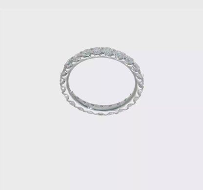 14k Gold 2 carat Round Cut Diamond Eternity Band Ring Clarity- I1, Color- G-I