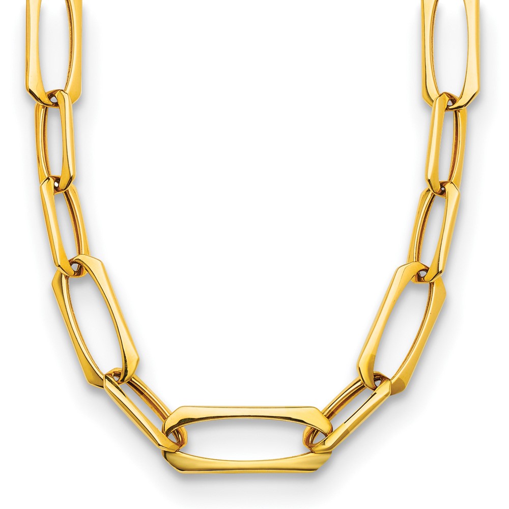 D2D 18K Fancy Oval Link 18 inch Necklace