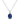 Diamond2Deal 14k White Gold Oval Cut 0.92ct Sapphire and Diamond Pendant Necklace for Women